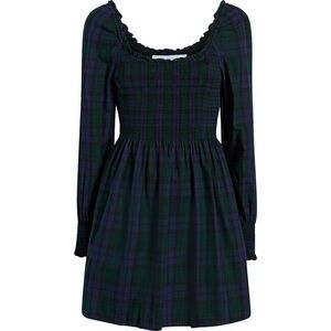 Hill House Women's The Norah Nap Tartan Long Cuffed Sleeve Smock Dress